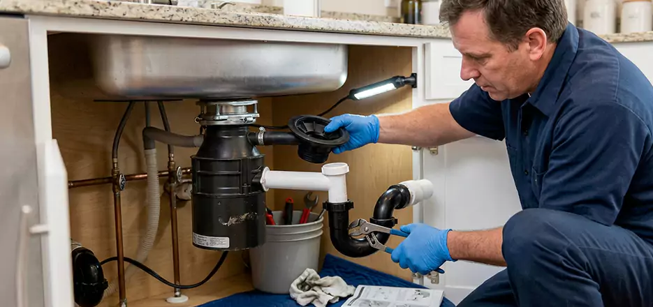 Garbage Disposal Splash Guard and Trap Installation in Ware
